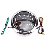3 3/8 -Zoll -Drehzahlmesser, E 1/4 1/2 /4 F Kraftstoffstufe 8 Bis 16 V Voltmeter Gauge Universal Fit in Für Auto Für Motorrad Boot (Schwarzes Zifferblatt Silberzel CX8295)