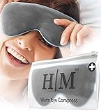 Augenmaske bei Trockenen Augen - H M Wärmebrille Augen - Mikrowellenaktivierung - Augenmaske wärmend gegen Lidrandentzündung, Gerstenkorn und MGT - Inkl. Verstellbarem Halteband und Transporthülle