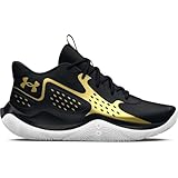 Under Armour Unisex Ua Jet '23 Basketball Schuhe, Black Metallic Gold Metallic Gold, 38.5 EU