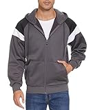 igeekwell Schwerer Herren Kapuzenpullover Kapuzenjacke Hoodie Sweatshirt mit Reißverschluss Komfortable Sweatjacke für Männer fit Frühling und Herbst Einlagiges Sweatshirt (0004 Grau 2XL)