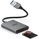 acer USB 3.0 Kartenleser mit Kabel, USB-A SD Micro SD Card Reader Aluminium Kartenlesegerät Typ A Speicherkartenleser Adapter für Computer, PC, Laptop, Trail Camera, SDXC, Micro SDHC, TF, RS-MMC.
