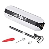 FISCHER 50375 Akkukompressor, elektrische Luftpumpe 10,3 Bar, Powerbank und Taschenlampe, für Fahrrad, Auto, Motorrad uvm, Weiß