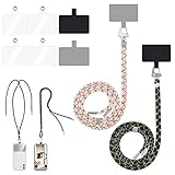 Heyu-Lotus 2 Stück Handykette Universal, Handyband für Alle Smartphones Handyband zum Umhängen Einstellbar Schlüsselband Kordel mit 4er Ersatz Einlage Handyhülle Kette Lanyard