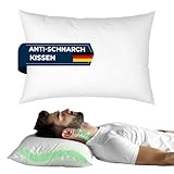 KNERST® Anti Schnarch Kissen - Ergonomisches Kopfkissen Nackenschmerzen - Nackenstützkissen Schnarchen verhindern - Orthopädisches Kissen Nackenschmerzen