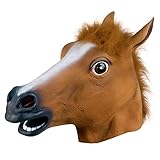 Retoo Pferdemaske für Halloween Maske Latex, Tiermaske...