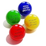 ALMAH StressBall Erwachsene Kinder mit Inspirierenden Worten (4 PCS), antistressball für Stressabbau, Schaum Stressabbau Bälle, für Kindergeburtstag Mitbringsel