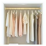 Goldene Schrankstange zum Aufhängen von Kleidung, starke Kleiderstange, Kleiderständer, Kleiderständer, für Schlafzimmer, Waschküche, Balkon, passend für Kleider, Jacken, Mäntel, 142,24 cm