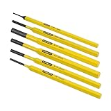 STANLEY Splinttreiber-Set 6-teilig (pulverlackiert, gehärtet, 1.5 mm 3 mm 4 mm 5 mm 6 mm 8 mm Splints) 4-18-226, Gelb