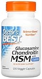 Doctor's Best - Glucosamin Chondroitin MSM mit OptiMSM | Unterstützung der Gelenkgesundheit und Beweglichkeit - 120 Kapseln