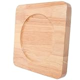Amosfun Holz Topfuntersetzer 20x20cm mit Rillen Verdickte Wärmedämm Matte für Auflaufformen Hitzeisolierend rutschfest Küchenunterlage für Herd Esstisch und Restaurant