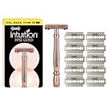 Wilkinson Sword Intuition Roségold Damenrasierer für die alltägliche Pflege, 1 wiederverwendbarer Rasierer und 10 Klingen
