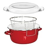 Premier Housewares 102114 Deep Fryer Friteuse, emaille, 5 liters, rot, 33 x 27 x 16 cm