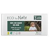 Eco by Naty Baby Öko Windeln - umweltfreundliche Premium-Bio Windeln aus pflanzenbasierten Materialien, ideal für empfindliche Babyhaut (Größe 5 - 80 Stück)