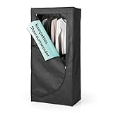 EASYmaxx Kleiderschrank | Faltbarer Stoffschrank mit Reißverschluss & Kleiderstange | Stoffkleiderschrank – ideal als Campingschrank oder mobiler Kleiderschrank zu Hause | Kleiderständer modular