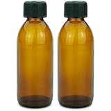 mikken 2 braune Glasflaschen 200 ml mit Schraubverschluss