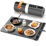AUTOPkio Warmhalteplatte Elektrisch, Speisenwärmer Wärmeplatte 300W für Speisen Buffetwärmer 6 Temperatur & 9 Timer Automatisch, Kindersicherung für Buffets Server Party Auftauen