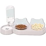 3-in-1 Katze Futternapf und Wassernapf Set, Katzennapf 3er...