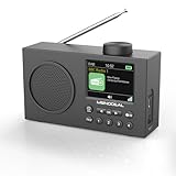 DAB Radio mit Bluetooth, DAB Plus Radio mit 3' Großes TFT Display, Rechargeable Dab+ Radio Klein mit Wecker, Küchenradio mit Kopfhöreranschluss, Aux-In, USB-Ladekabel