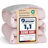 BEDSURE Bettdecke 135x200 Ganzjahresdecke Steppdecke - Bettdecke Ohne Bezug 135x200cm 300GSM - 4 Jahreszeiten Bettdecken Wende Rosa/Grau, Weiche Warm Duvet Schlafdecke für Allergiker