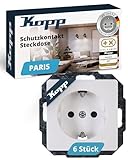 Kopp PARIS Schutzkontaktsteckdosen in Arktis-Weiß - 6...