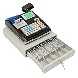 HUOMMG Registrierkasse Elektronische Kassensystem Einzelhandel Kasse Tischplatte Supermarkt Selbstbedienungsterminal Upgraded Ladenkasse Einzelhandelskasse mit LED Zwei Wege Anzeige für Restaurants