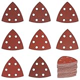 120 Stück Schleifpapier Dreieckschleifer 90x90x90mm Dreieckschleifer Schleifpapier 6 Loch Klett Schleifpapier Dreieck Schleifpapier für Dreieckschleifer (40 60 80 120 180 240 320 400 Körnung)