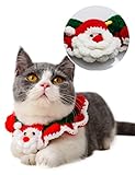 SOWDAIWS Weihnachts-Katzenhalsbänder, gestrickt, für Haustiere, Weihnachten, Katzenhalsbänder, Outfit-Set, Weben, Haustierhalsband für Katzen