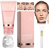 Collagen Maske,Collagen Night Wrapping Mask, Kollagen Maske für das Gesicht, Bio Collagen Face Mask, Peel-Off Maske für strahlende Haut, Tiefenwirksame Gesichtsmaske, Koreanische Hautpflege