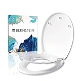 BERNSTEIN Ovaler WC-Sitz mit Kindersitz-Toilettendeckel Klodeckel mit Absenkautomatik und Quick-Release-Funktion, Familien Toilettensitz mit Montagematerial und Magnethalterung robuster Deckel