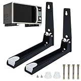 COEWUR 2 Stück Mikrowellenhalterung Wand aus Edelstahl Mikrowellen Halterung Mikrowellen Wandhalterung Mikrowelle Ausziehbar Armen Faltbare Halter Mikrowellenhalter für Meisten Mikrowellenherde