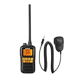 Retevis RM01 VHF Marine Radio, IP67 Wasserdichtes Handfunkgerät, Vibration, Schwebend 88 Kanäle, Seefunkgerät mit Mikrofon zum Kajakfahren Angeln Bootfahren (Schwarz, 1 Stück)