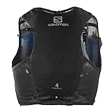 Salomon Adv Hydra Vest 4 Laufweste mit Flaschen Unisex, Komfort und Stabilität, schnelle Hydratation, Einfachheit, Schwarz, L