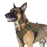 OneTigris Hundegeschirr FIRE Watcher Taktische Hundeweste MOLLE Hundeausbildung Service Hunde Geschirr 1000D Nylon (S, Ranger Grün)