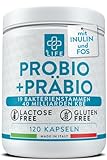 +LIFE - Probiotika und Präbiotika 120 Kapseln PiuLife® 40 Milliarden CFU Dosis, Probiotische Milchfermente aus 19 Stämmen, Darm-Probiotika mit Inulin und FOS, Bauchblähung, Probiotika Darmsanierung