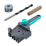 wolfcraft Projekt-Set „Dübelverbindungen herstellen“, 153-teilig - 8621000 - Für passgenaue, stabile Eck-, T- und Flächenverbindungen mit Ø-8-mm-Dübeln