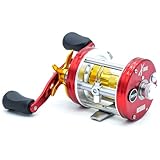 CAMEKOON X-Tribe Runde Baitcast-Angelrolle, Zentrifugalbremssystem-Gussrolle, Haupt- und Ritzelgetriebe aus massivem Messing, ON/Off Line Out Clicker, 4+1 Edelstahl-Kugellager, Doppelgriffe