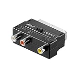 Goobay 50122 Scart zu Composite Audio Video Adapter, IN/OUT - Scartstecker (21-Pin)  3x Cinch-Buchse, Schwarz, 50122-GB