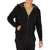 Amazon Essentials Herren Hoodie mit Sherpa-Futter und durchgehendem Reißverschluss, Schwarz, XL