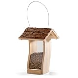 Cult a Home Vogel Futterhaus Holz – Futterhaus für Vögel hängend Wildvögel Vogelfutterhaus zum Aufhängen – 21 x 20 cm Höhe 30 cm