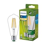 Philips LED Classic ultraeffiziente E27 Lampe in Edison-Form (60 W), LED Lampe mit warmweißem Licht, energiesparende Lampe mit langer Nutzlebensdauer, Energieeffizienzklasse A