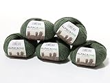 250 Gramm 100% Baby Alpaka Wolle 112m 4-4,5 Nadelstärke Nm 4/9 Strick-Häkel Garn Strickwolle Farbe: Grün Melange