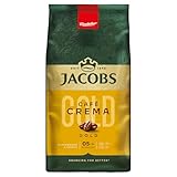 Jacobs Kaffeebohnen Café Crema Gold, vollmundig & fruchtig, geröstet in Bremen, Intensität 5/10, Kaffee ganze Bohnen, 1 kg