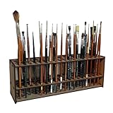 Youduo Make Up Pinselhalter Holz Pinsel Halter Ständer 67-Loch Pinselhalter Hölzerner Malstifthalter-Ständer Schreibtischständer-Organizer, Wandhalterung, Multifunktionaler