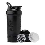 BlenderBottle ProStak PRO, Shaker-Flasche mit Tablettenorganizer und Aufbewahrung für Proteinpulver, ProStak System, 650 ml, Black