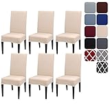 Aisprts Stuhlhussen 6er Set Stretch Stuhlhussen für Esszimmerstühle, Abnehmbarer Waschbarer Stühle Schutz Dekoration Stuhlbezug für Haus, Küche, Hotel, Restaurant, Bankett, Hochzeit, Party