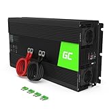 Green Cell® 1500W/3000W 12V auf 230V Volt kfz Spannungswandler Wechselrichter Power Solar Inverter DC AC Umwandler Stromwandler Fahrzeuge Wohnwagen Auto Modifizierte Sinus Sine Wave Autoladegerät