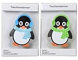 Hs24store 2 Stück Taschenwärmer Handwärmer Motiv Pinguin grün blau