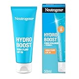 Neutrogena Hydro Boost Aqua Fluid LSF 25 (50ml), leichte Gesichtspflege & Feuchtigkeitsfluid mit Hyaluronsäure & Vitamin C für intensive Feuchtigkeit