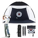 CLIPOP Golf-Schlagnetz Mit Swing Training Ziele und Tragetasche - 10 x 7 Fuß Tragbares Übungsnetz für das Fahren im Hinterhof, Geeignet für Drinnen/Draußen