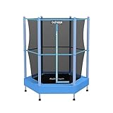 LEJUMP LeJump 140cm Brightmoon Indoor Trampolin,Wit Sicherheitsnetz, Kindertrampolin Indoor Fun Garten Spielzeug